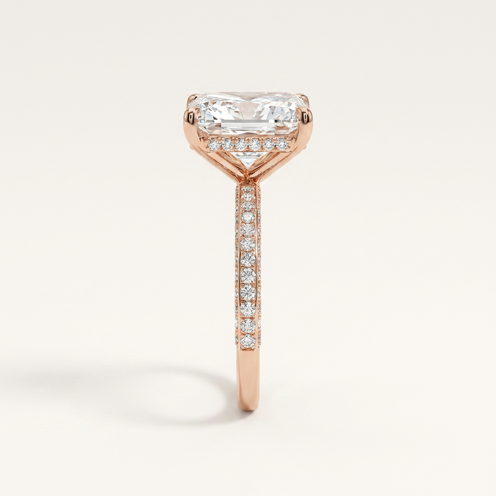 Moissanite 2.90 CT Radiant Cut Diamond Solitaire Ring