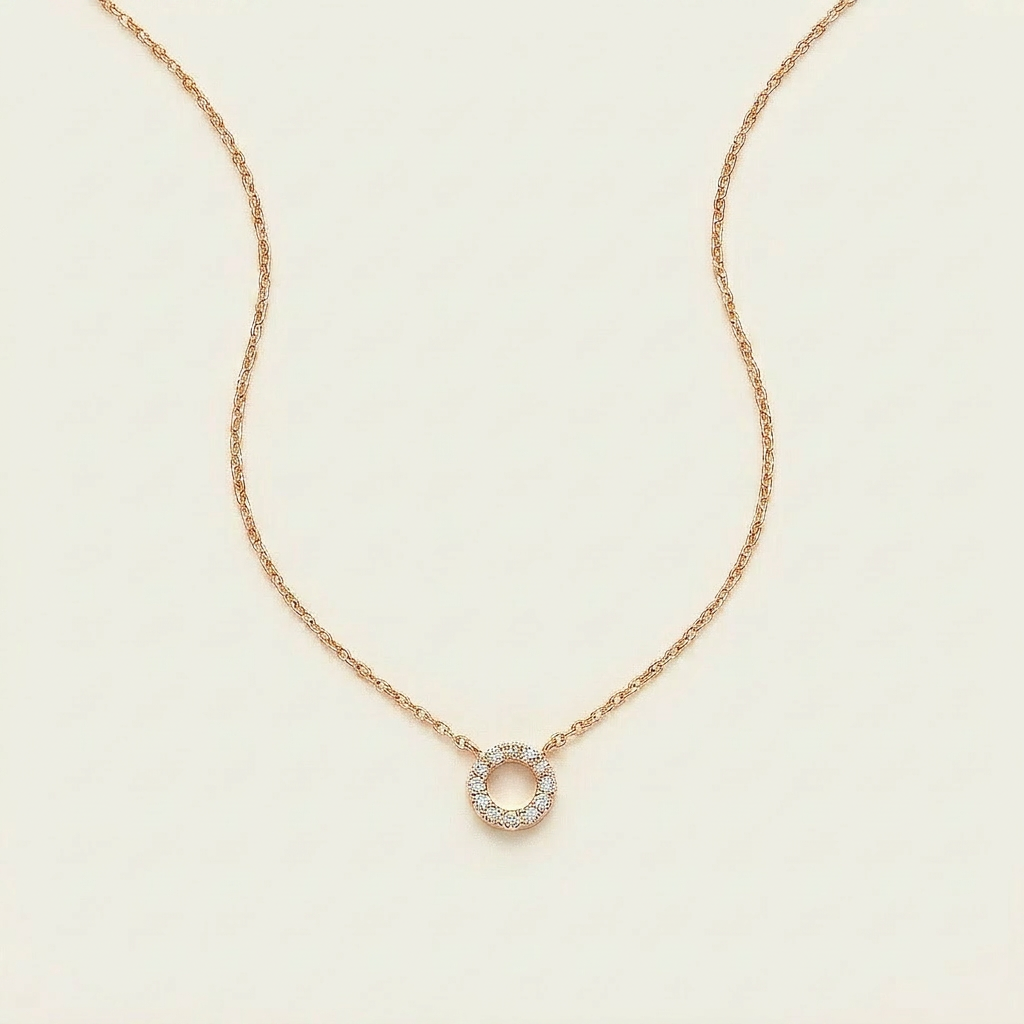 Moissanite 1.00 CT Round Cut Diamond Circle Pendant Necklace