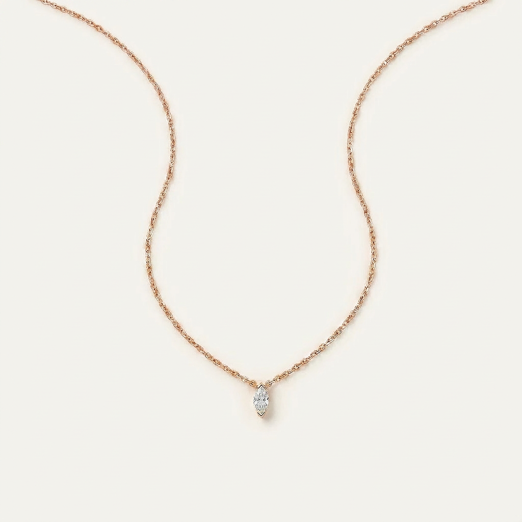 Moissanite 0.25 CT Marquise Cut Diamond Solitaire Necklace