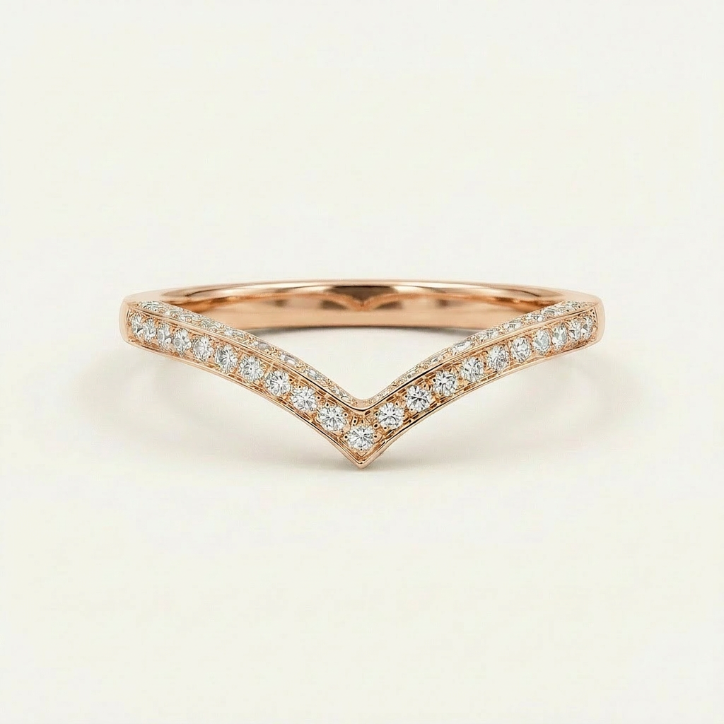 Moissanite 0.18 CT Round Cut Diamond Ring (V-Edwardian)
