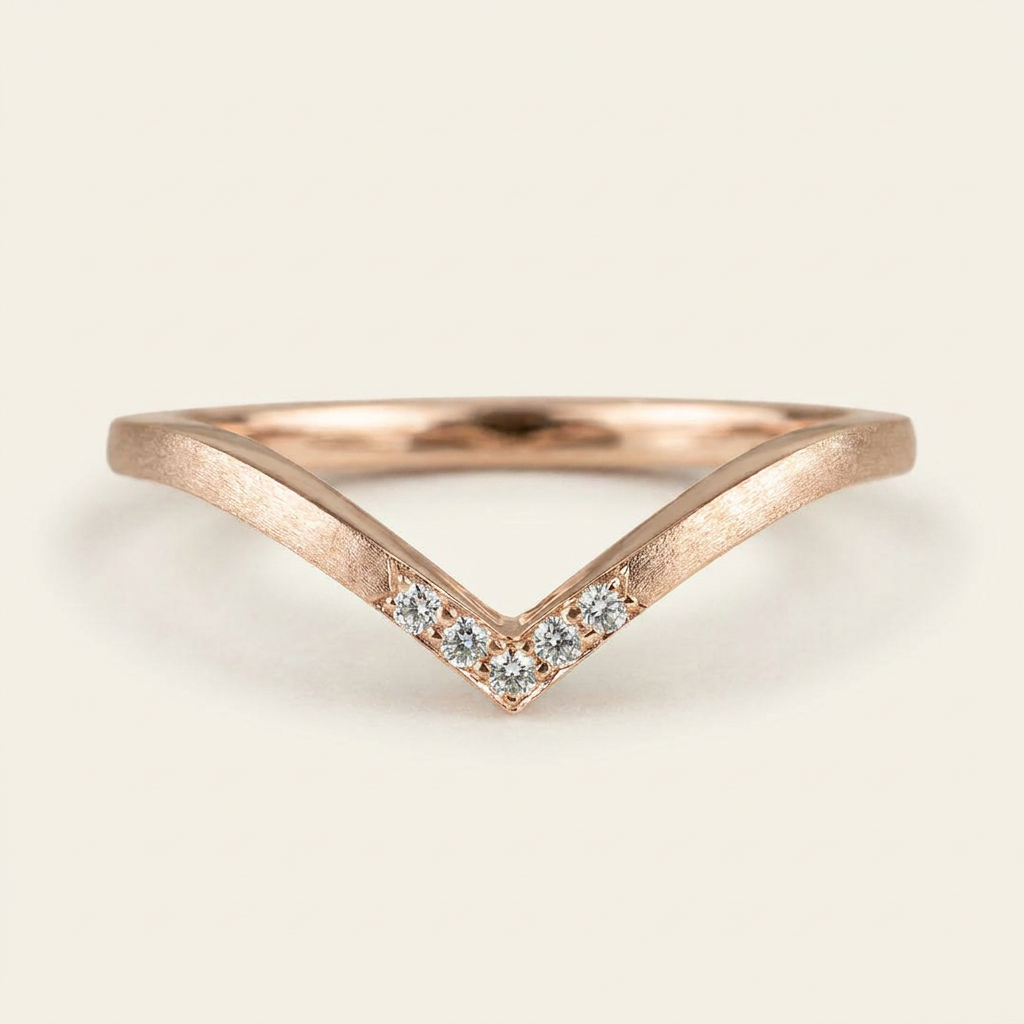 Moissanite 0.20 CT Round Cut Diamond Ring (V-Midcentury)
