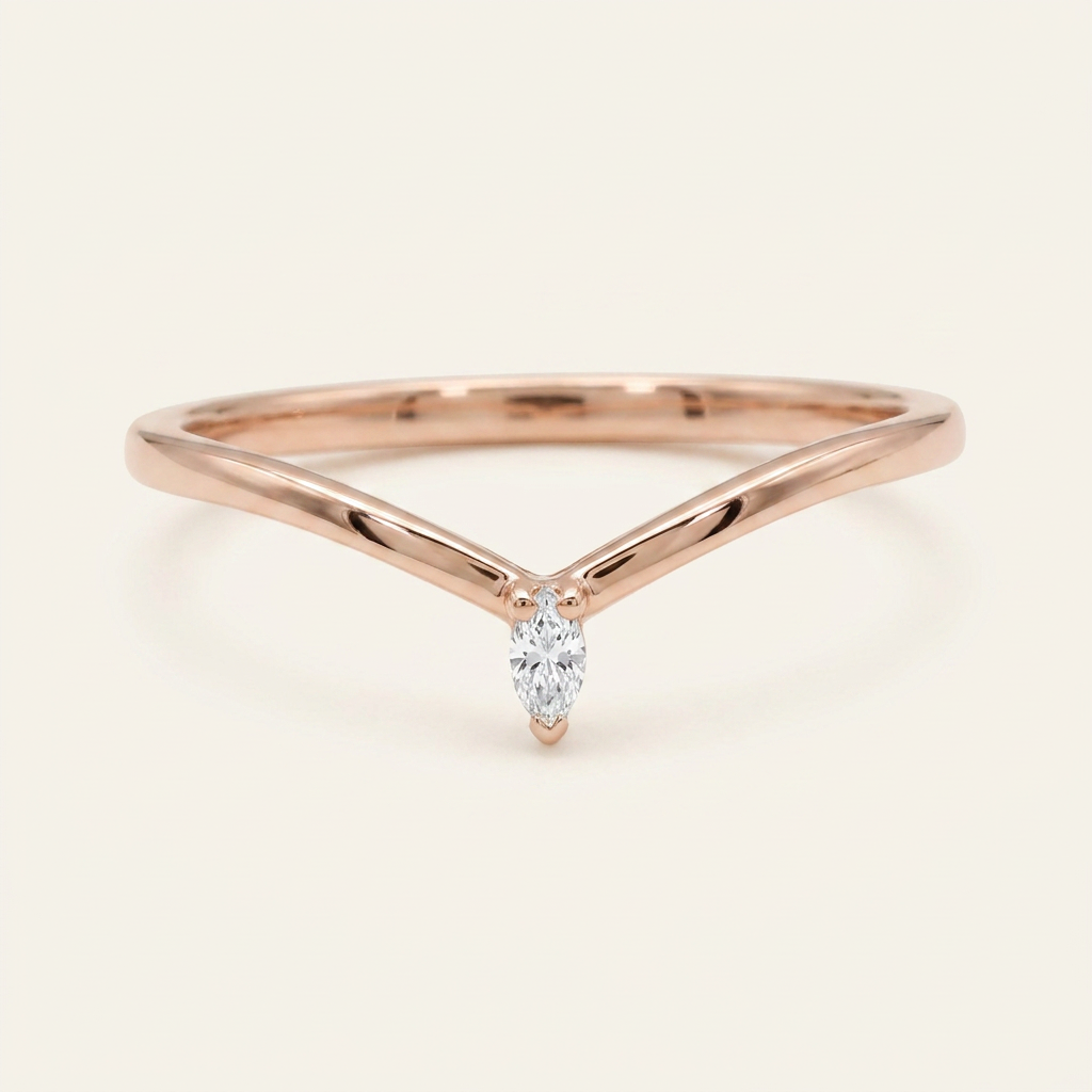 Moissanite 0.05 CT Marquise Cut Diamond Ring