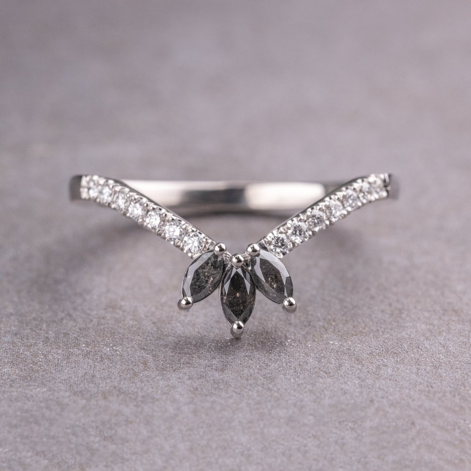 Natural Salt and Paper 0.42CT Marquise Diamond Boho &amp; Hippie Anniversary Gift Band