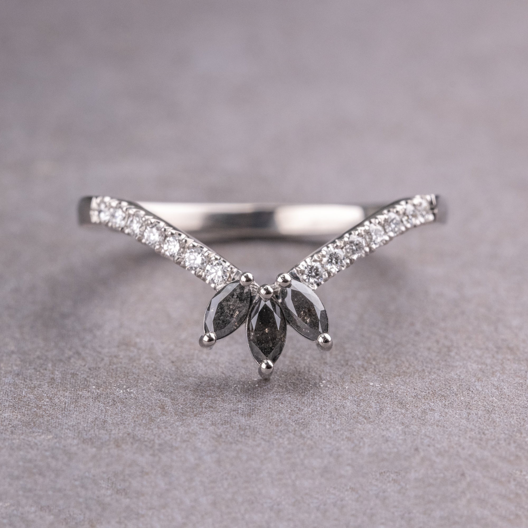 Natural Salt and Paper 0.42CT Marquise Diamond Boho &amp; Hippie Anniversary Gift Band