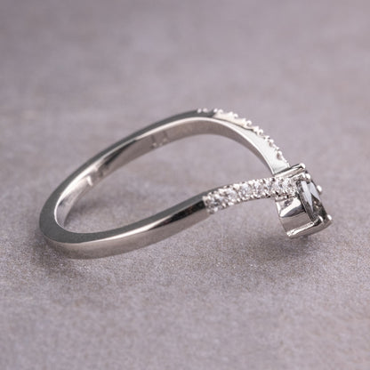 Natural Salt and Paper 0.42CT Marquise Diamond Boho &amp; Hippie Anniversary Gift Band