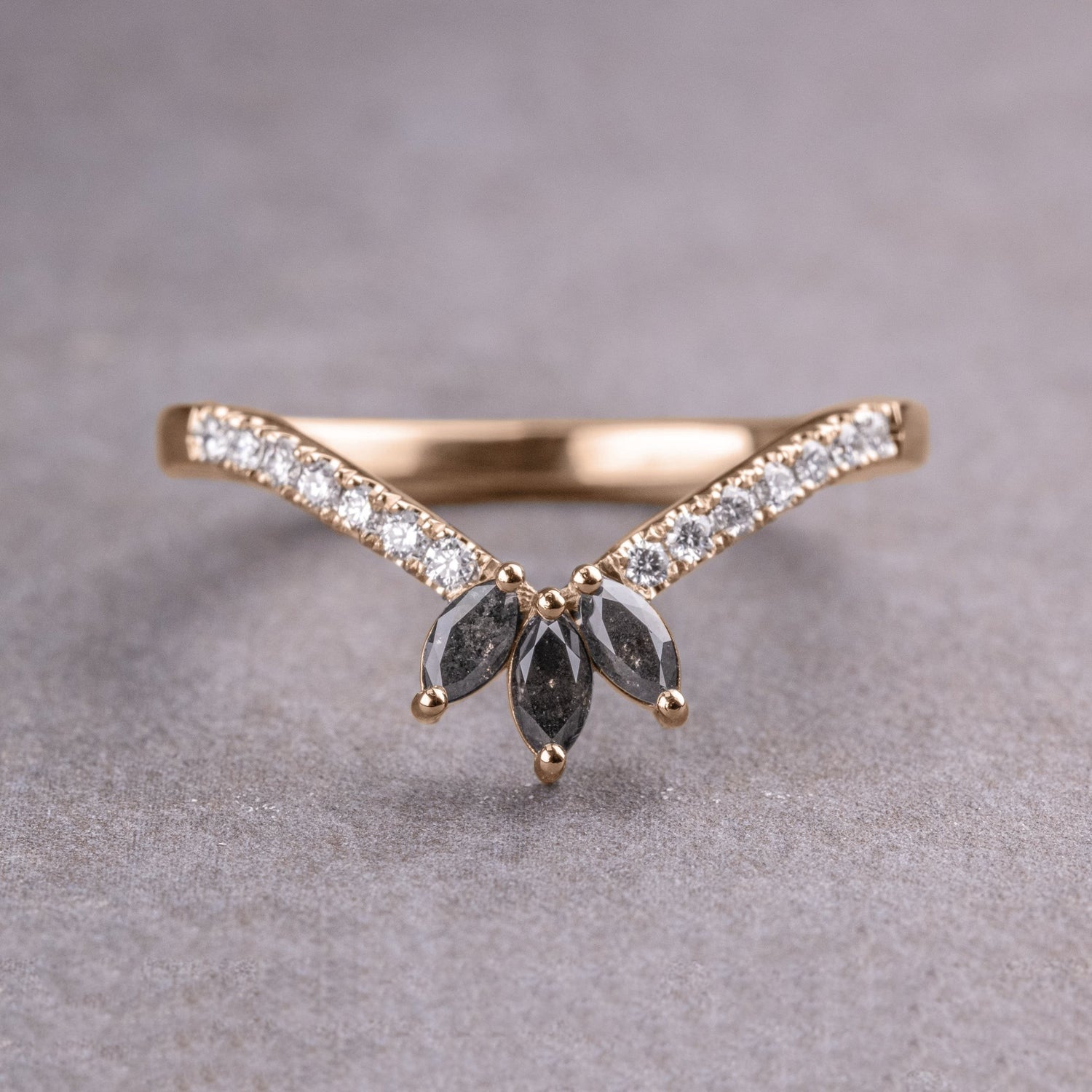 Natural Salt and Paper 0.42CT Marquise Diamond Boho &amp; Hippie Anniversary Gift Band