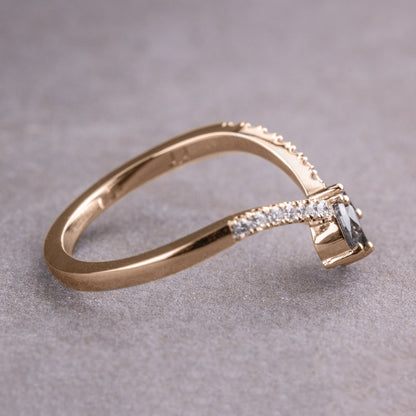 Natural Salt and Paper 0.42CT Marquise Diamond Boho &amp; Hippie Anniversary Gift Band