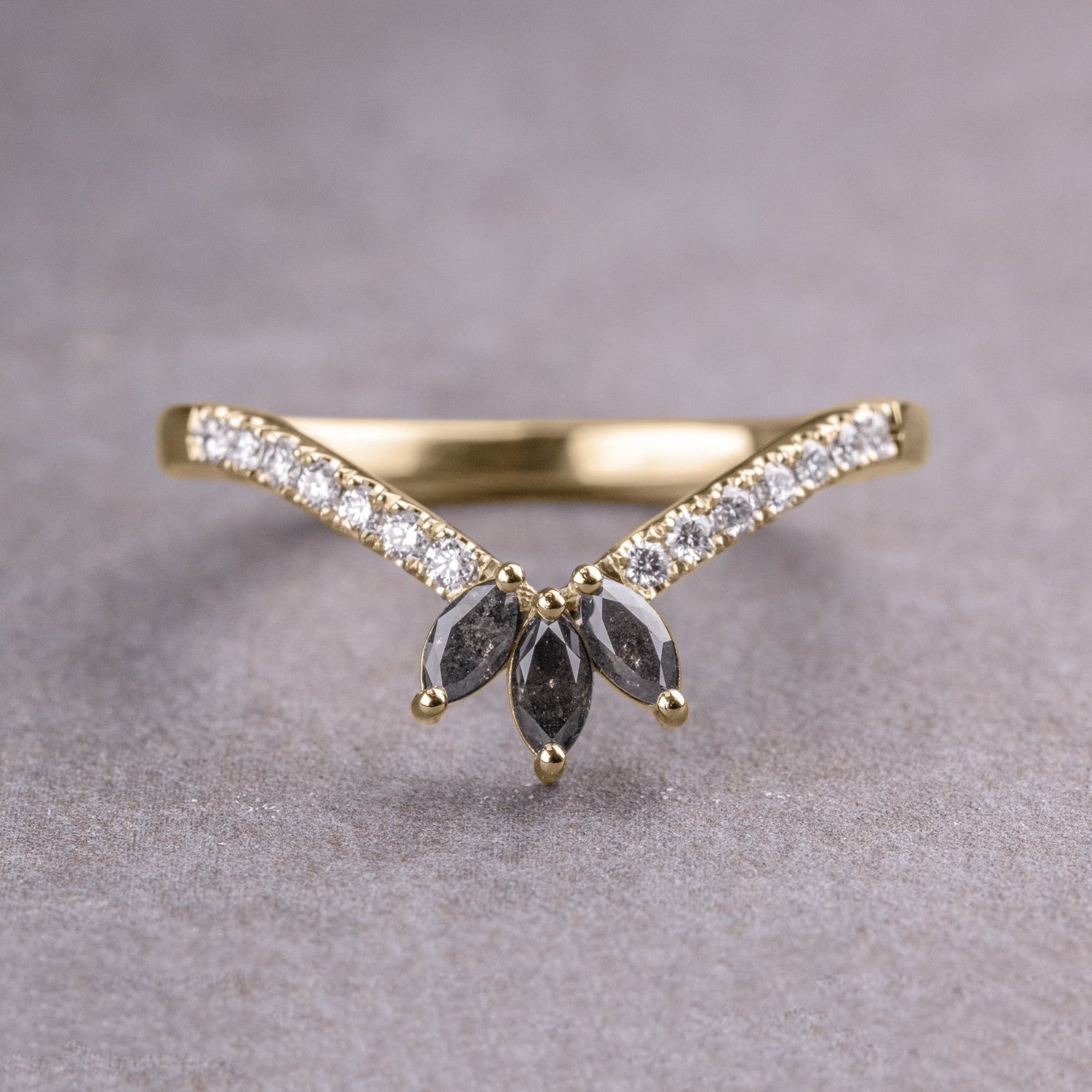 Natural Salt and Paper 0.42CT Marquise Diamond Boho &amp; Hippie Anniversary Gift Band