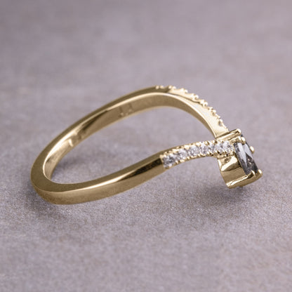 Natural Salt and Paper 0.42CT Marquise Diamond Boho &amp; Hippie Anniversary Gift Band