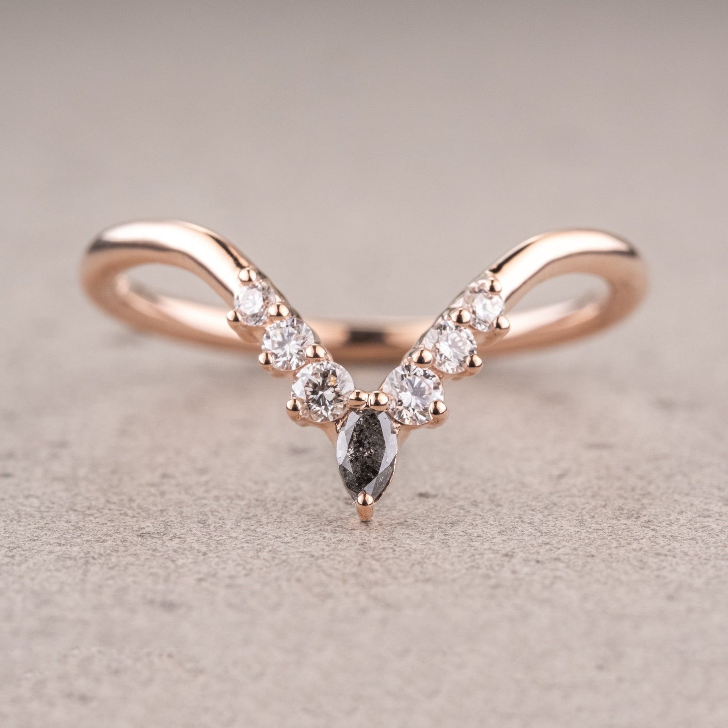 Natuurlijke zout en papier 0,25CT Marquise diamant Art Deco Valentijnscadeauband