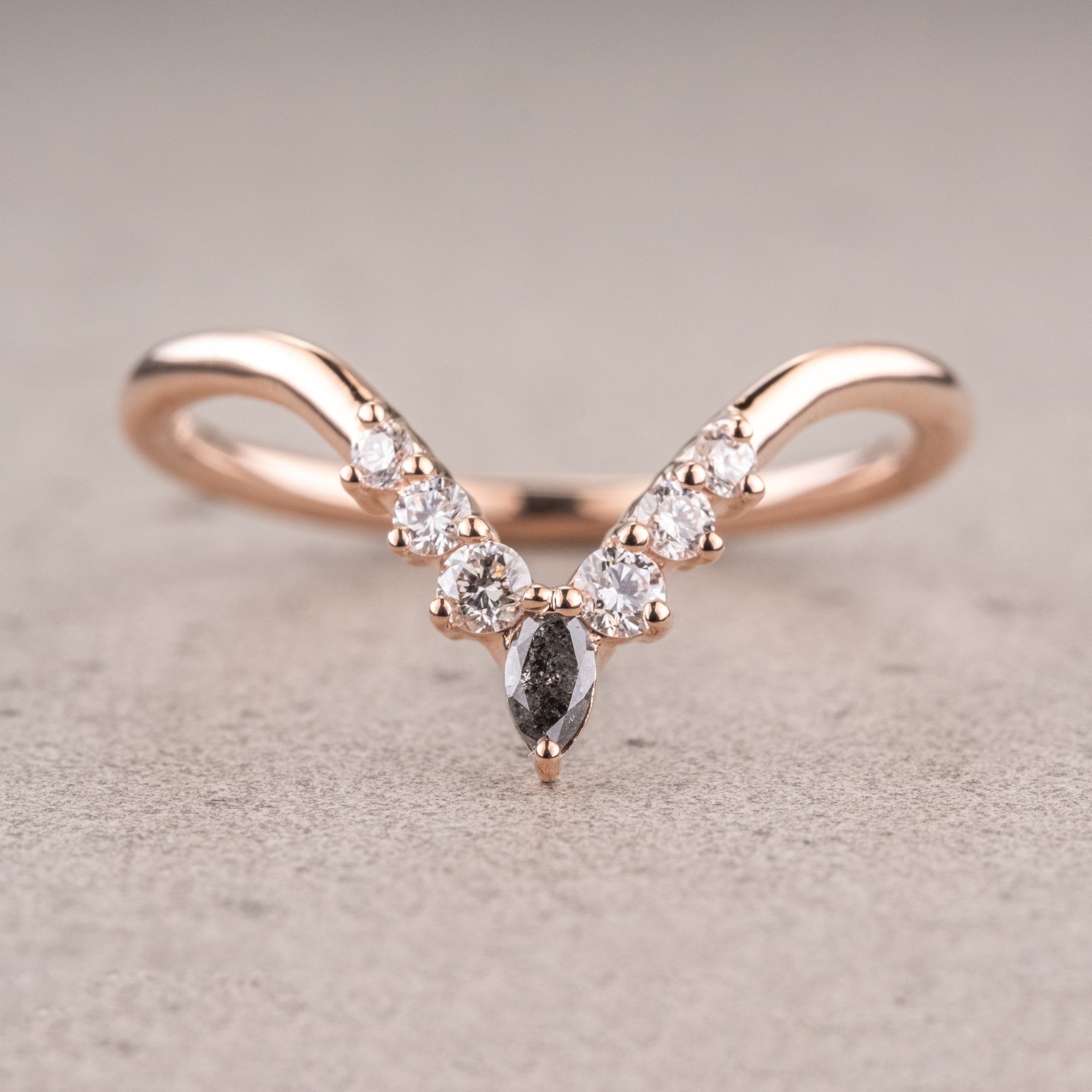 Natuurlijke zout en papier 0,25CT Marquise diamant Art Deco Valentijnscadeauband