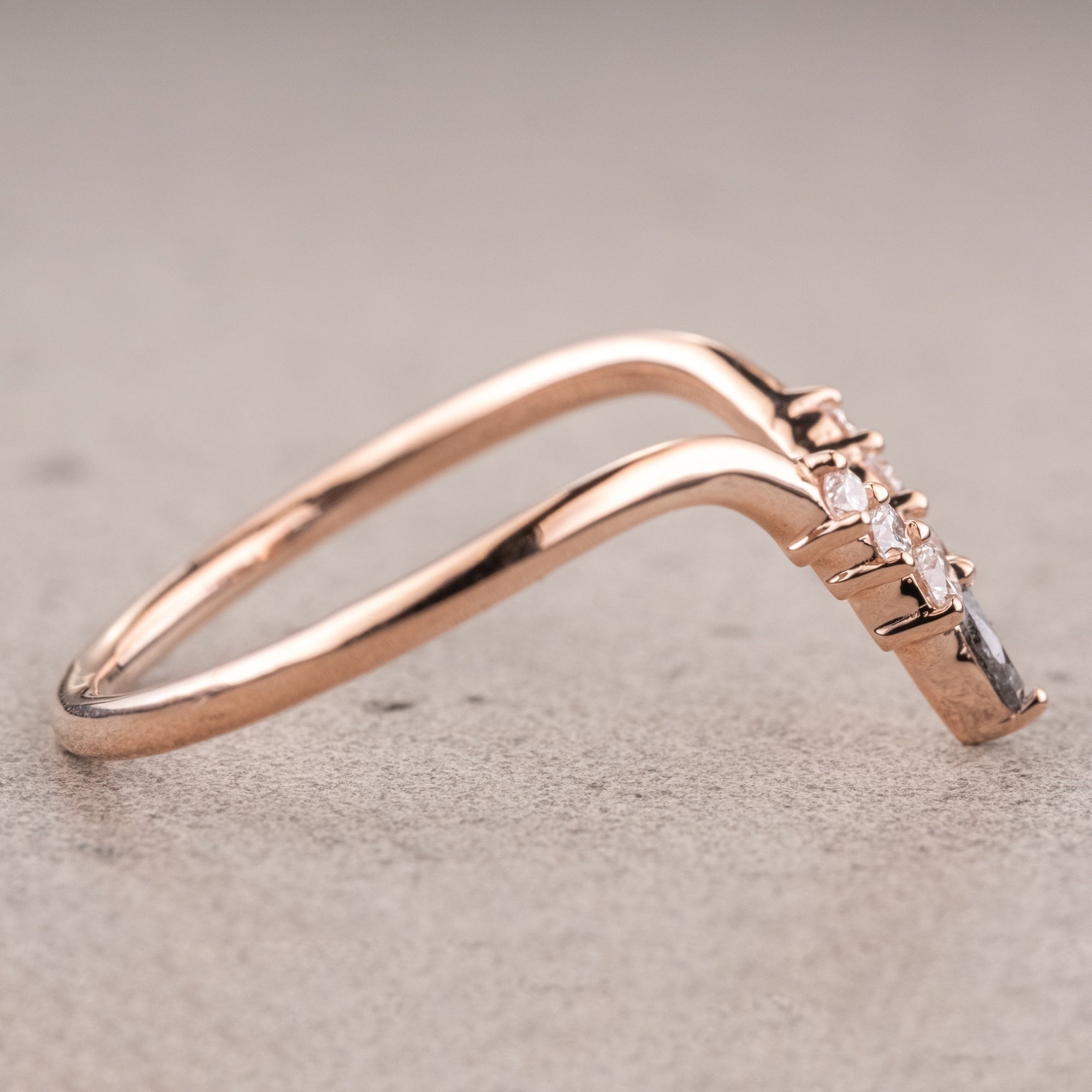 Natuurlijke zout en papier 0,25CT Marquise diamant Art Deco Valentijnscadeauband