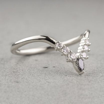 Natuurlijke zout en papier 0,25CT Marquise diamant Art Deco Valentijnscadeauband