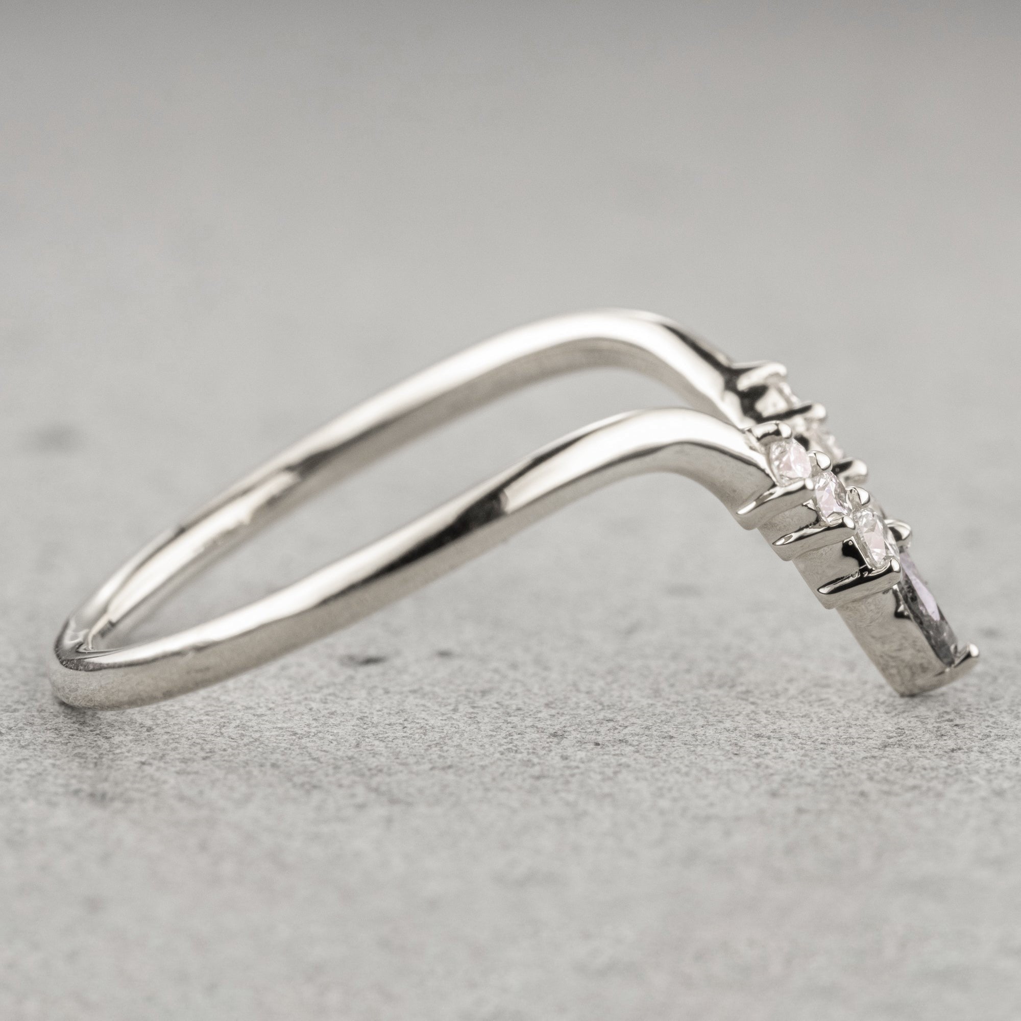 Natuurlijke zout en papier 0,25CT Marquise diamant Art Deco Valentijnscadeauband