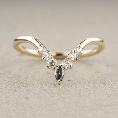 Natuurlijke zout en papier 0,25CT Marquise diamant Art Deco Valentijnscadeauband