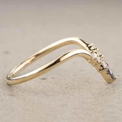 Natuurlijke zout en papier 0,25CT Marquise diamant Art Deco Valentijnscadeauband