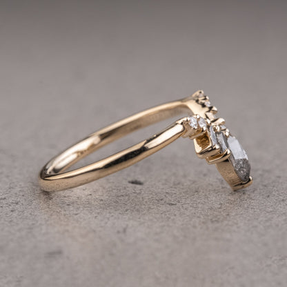 Natural Salt and Paper 0.32CT Marquise Diamond Boho &amp; Hippie Mother&