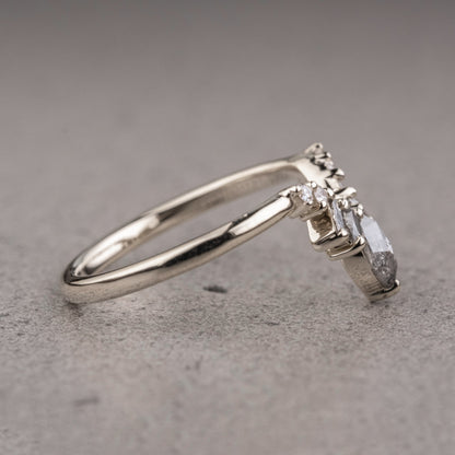 Natural Salt and Paper 0.32CT Marquise Diamond Boho &amp; Hippie Mother&