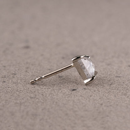 Natural Salt And Pepper 0.61CT Kite Diamond Stud Earring