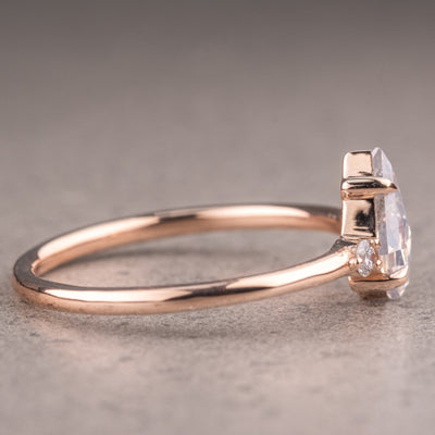 Natural Salt And Pepper 1.80CT Kite Diamond Art Deco Unique Engagement Ring | Handmade Ring | Anniversary Ring