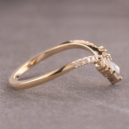 Natural Salt And Pepper 1.45CT Hexagon Diamond Boho &amp; Hippie Engagement Ring