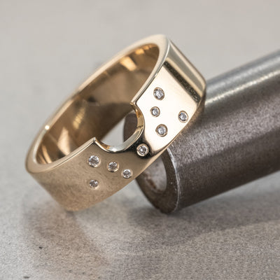 Natural Salt And Pepper 1.52CT Pear Diamond Art Nouveau Wedding Ring