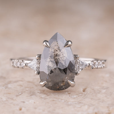 2.20CT Salt & Pepper Pear Diamond Art - your special occasion