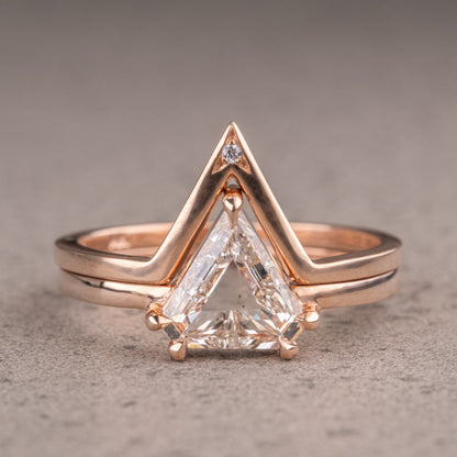 Natural Salt And Pepper 1.50CT Kite Diamond Art Deco Unique Engagement Ring | Handmade Ring | Anniversary Ring