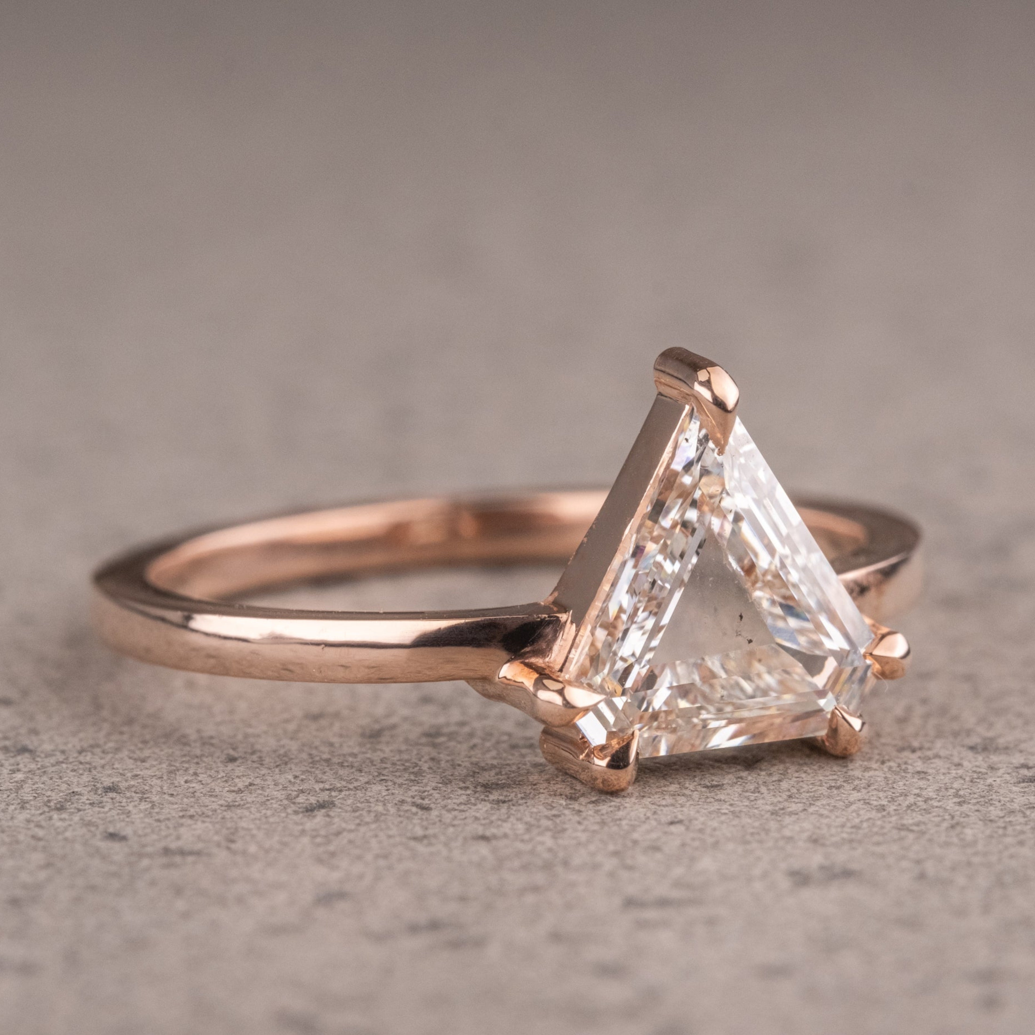 Natural Salt And Pepper 1.50CT Kite Diamond Art Deco Unique Engagement Ring | Handmade Ring | Anniversary Ring