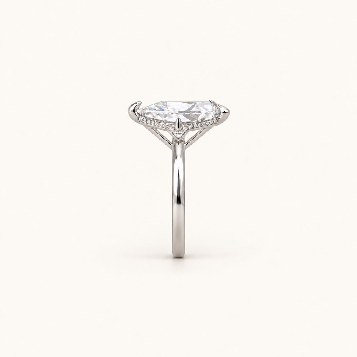 Moissanite 1.45 CT Kite Cut Solitaire Ring