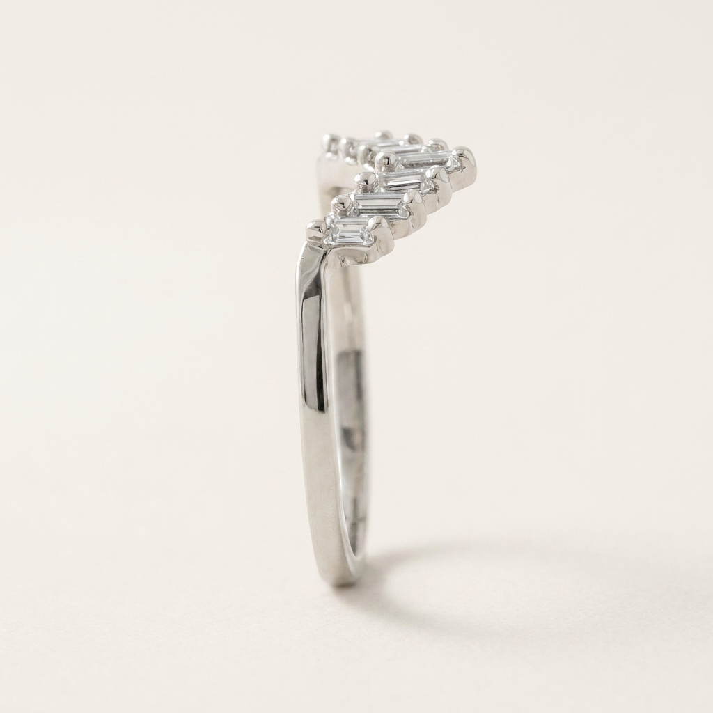 Moissanite 0.26 CT Baguette Cut Diamond Ring