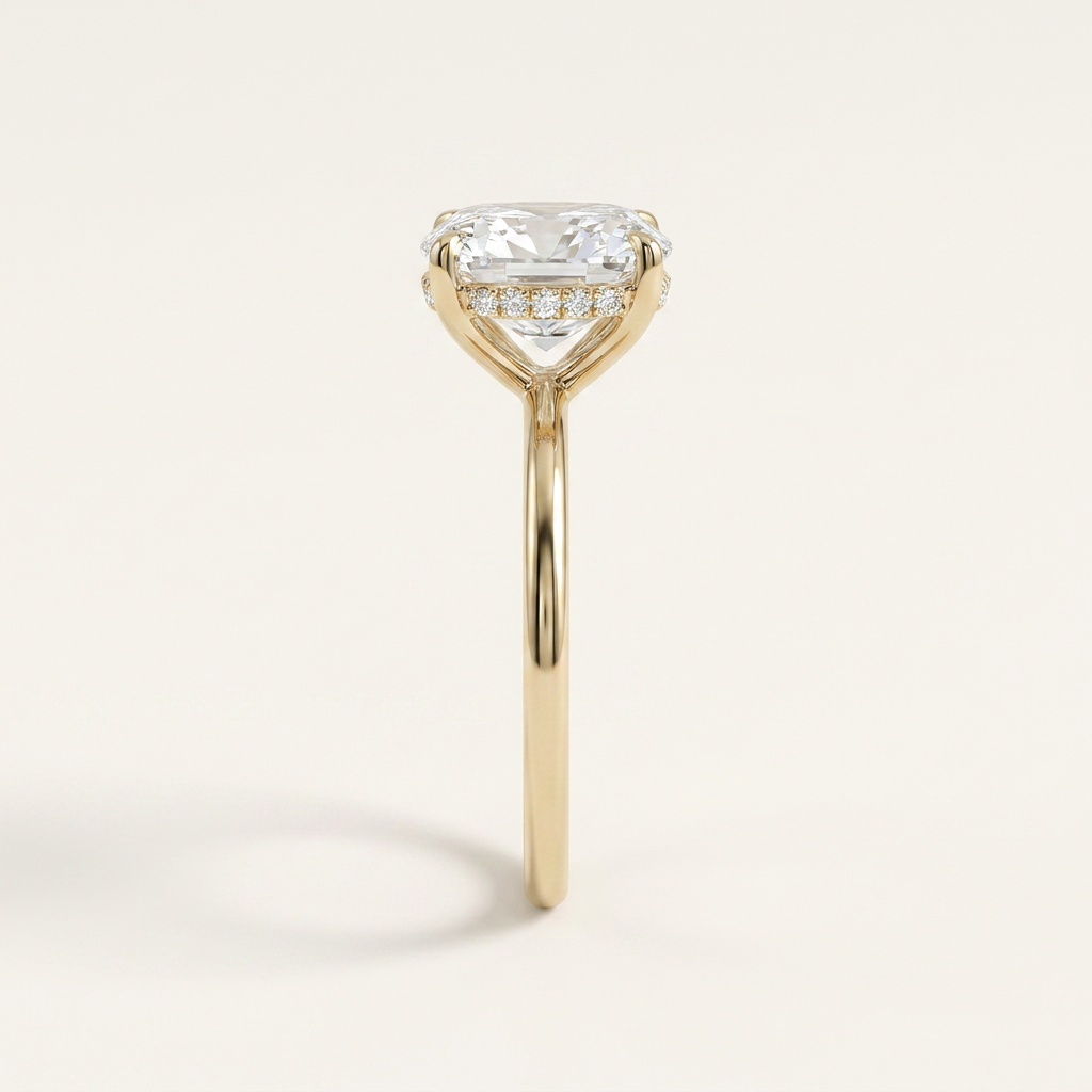 Moissanite 2.10 CT Cushion Cut Diamond Solitaire Ring