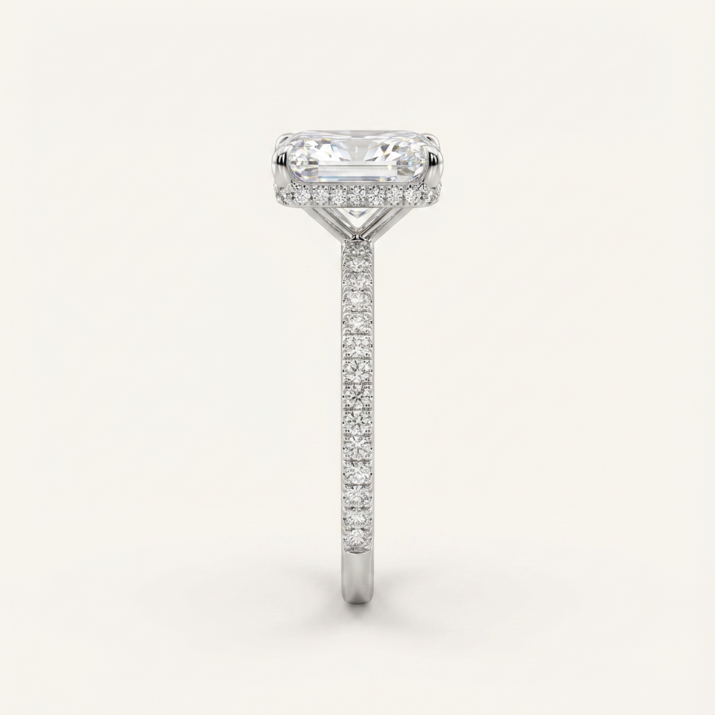 Moissanite 3.00 CT Radiant & Round Cut Diamond Solitaire Ring