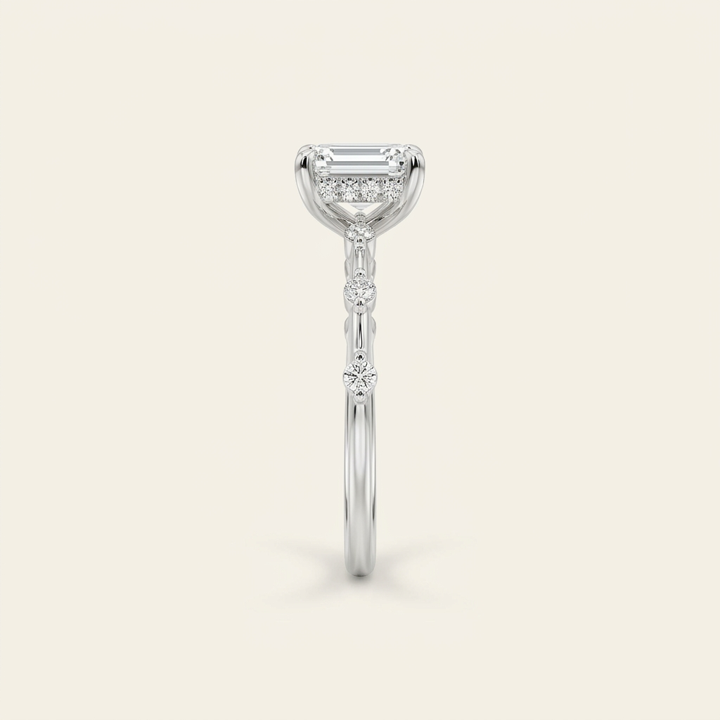 Moissanite 2.90 CT Radiant & Round Cut Diamond Solitaire Ring