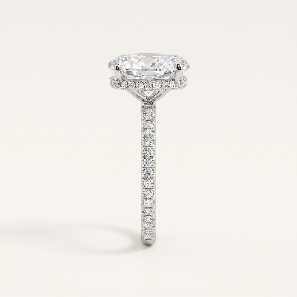 Moissanite 3.40 CT Oval Cut Diamond Solitaire Ring