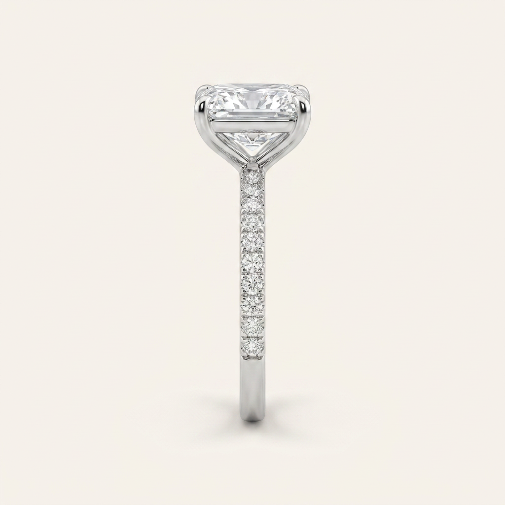 Moissanite 1.80 CT Radiant Cut Diamond Solitaire Ring