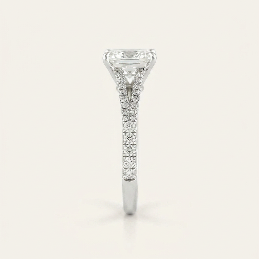 Moissanite 1.80 CT Cushion Cut Diamond Solitaire Ring