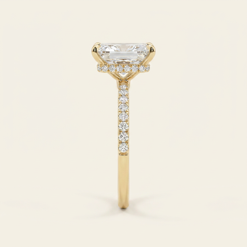 Moissanite 2.85 CT Radiant Cut Diamond Solitaire Ring