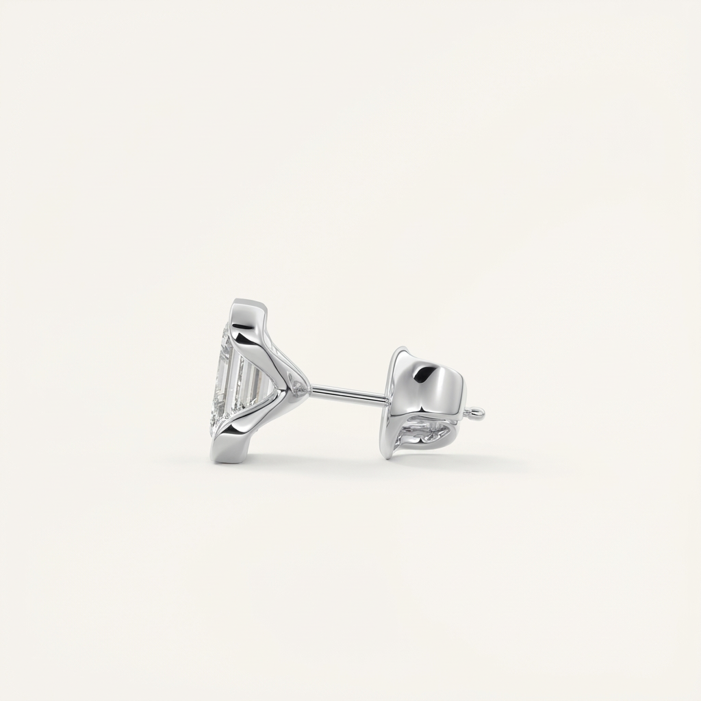 Moissanite 1.00 CT Emerald Cut Diamond Stud Earrings (V1)