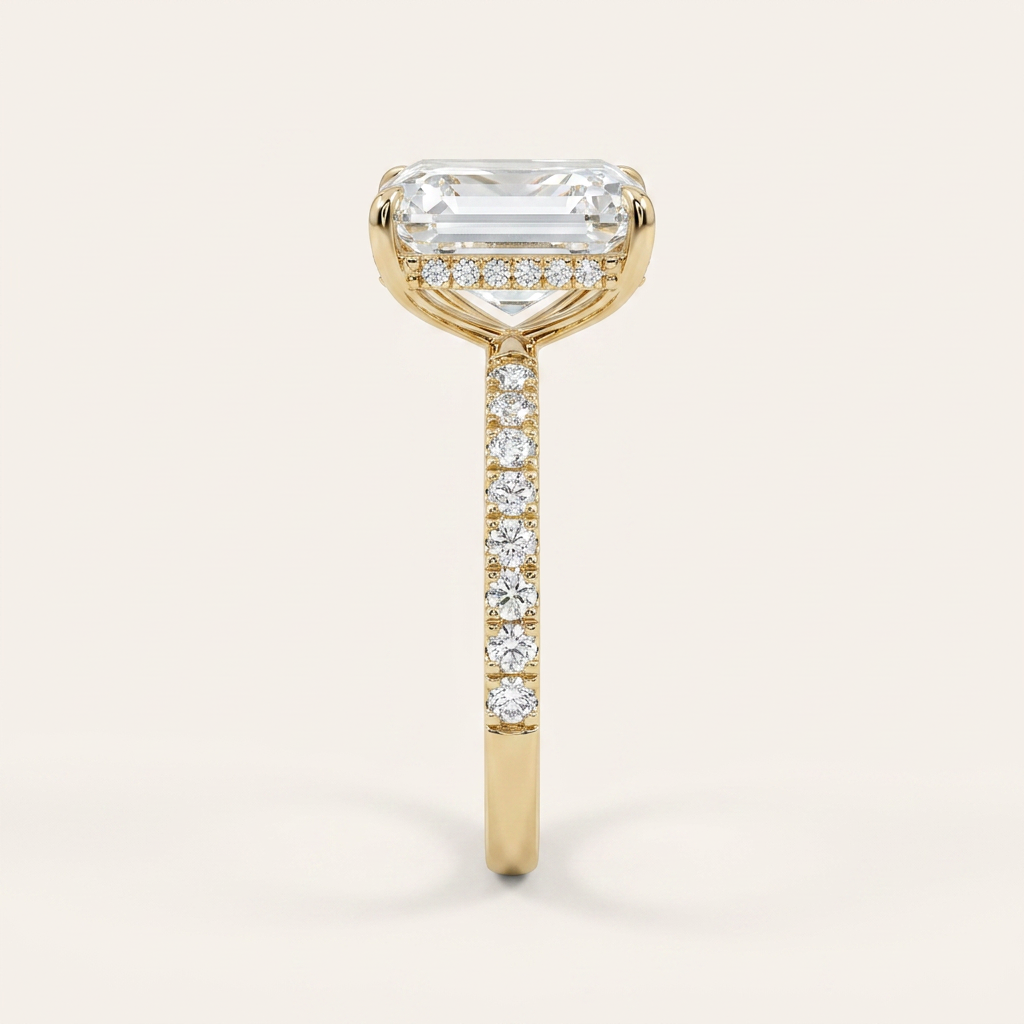 Lab Grown 1.50 CT Emerald Cut Diamond Solitaire Ring (V-Artdeco)