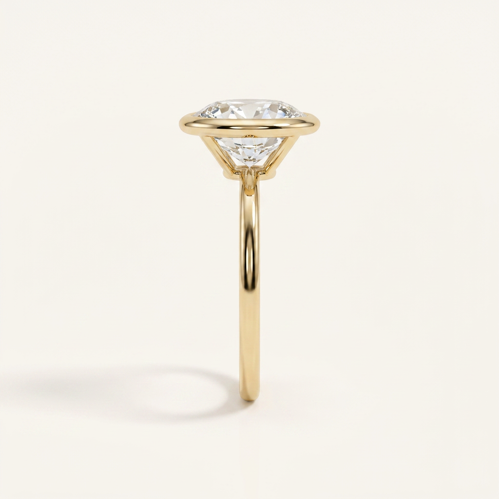 Moissanite 3.00 CT Round Cut Diamond Solitaire Ring (V-Moisaanite)