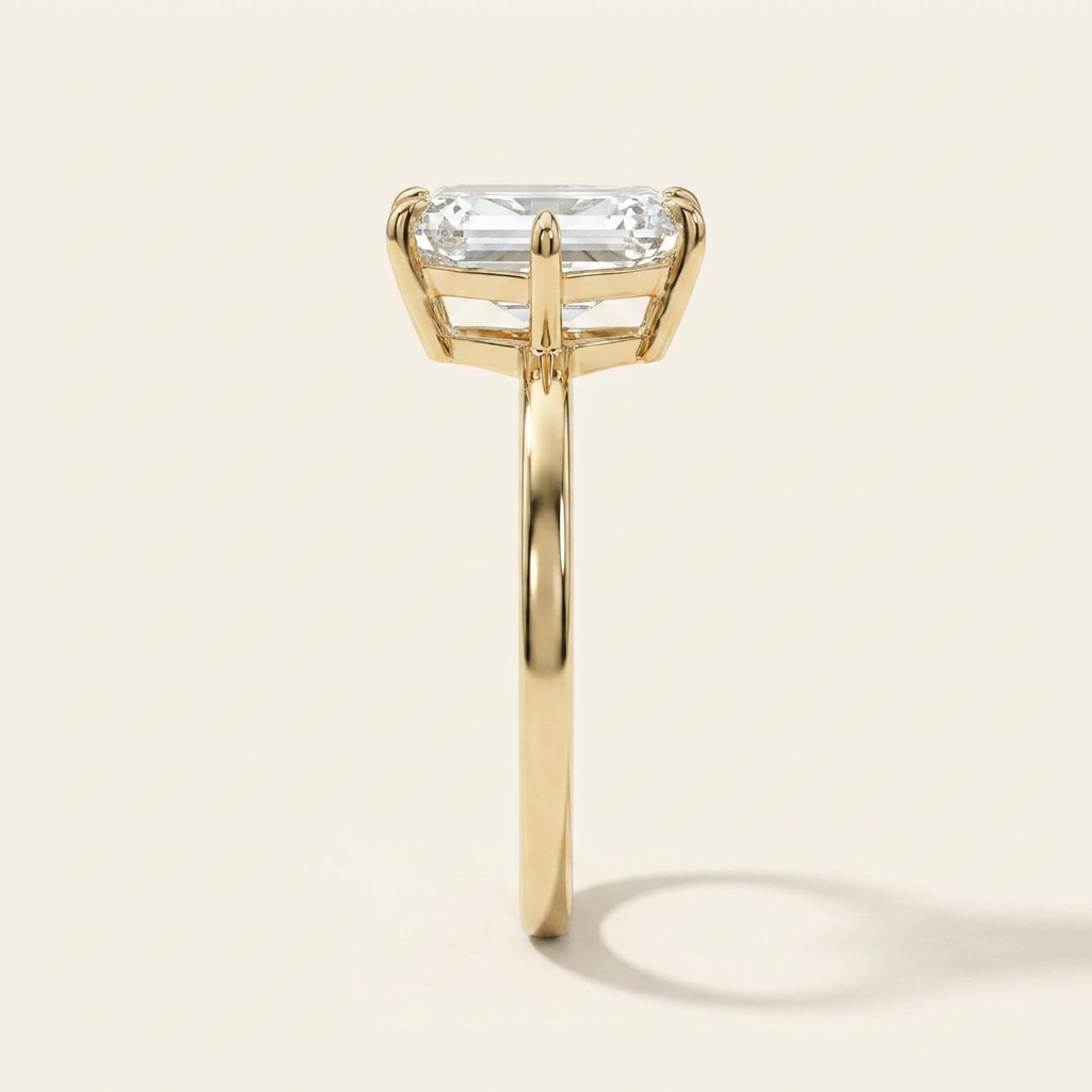 1.40 CT Lozenge Cut Salt and Pepper Diamond Solitaire Ring