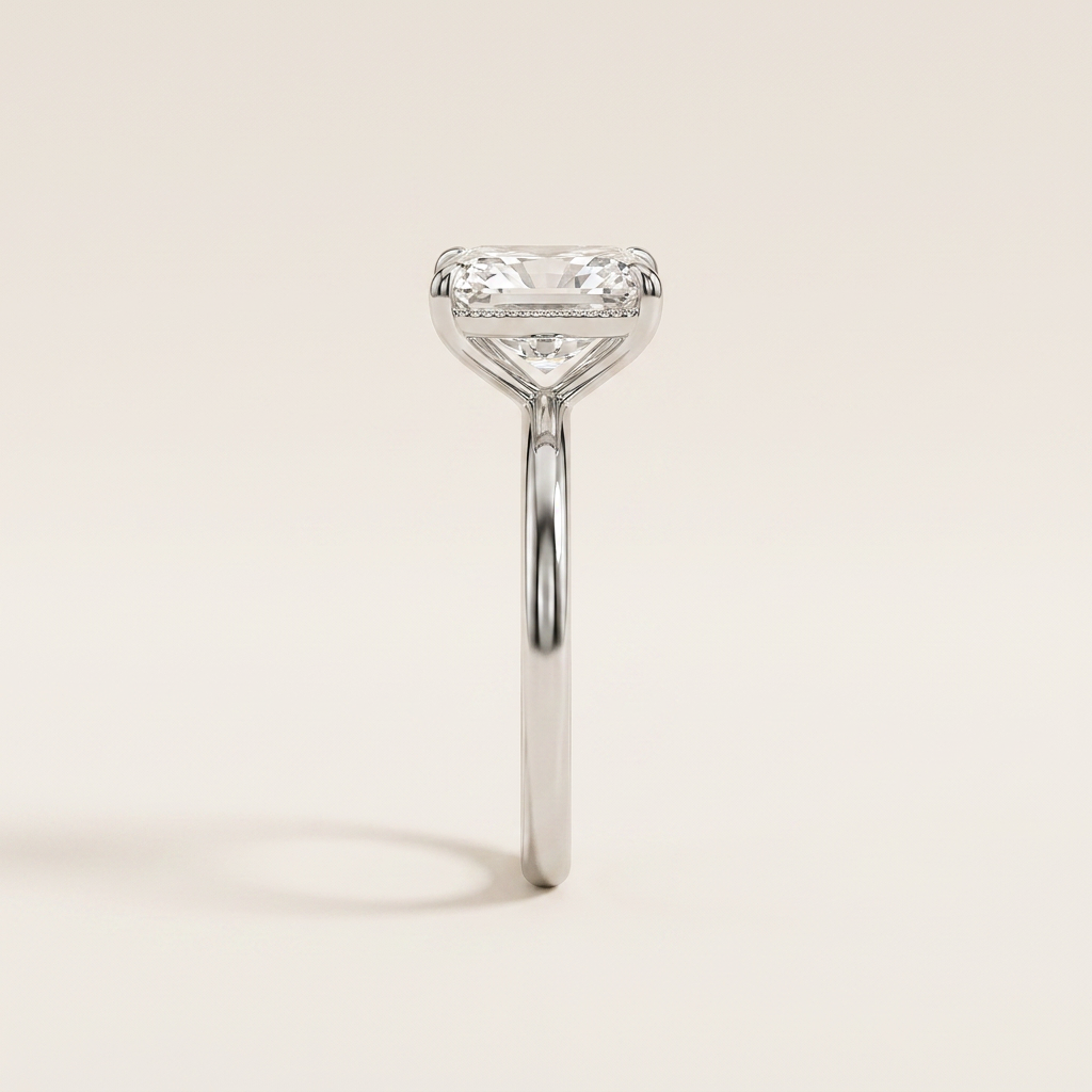 Moissanite 1.67 CT Radiant Cut Diamond Solitaire Ring