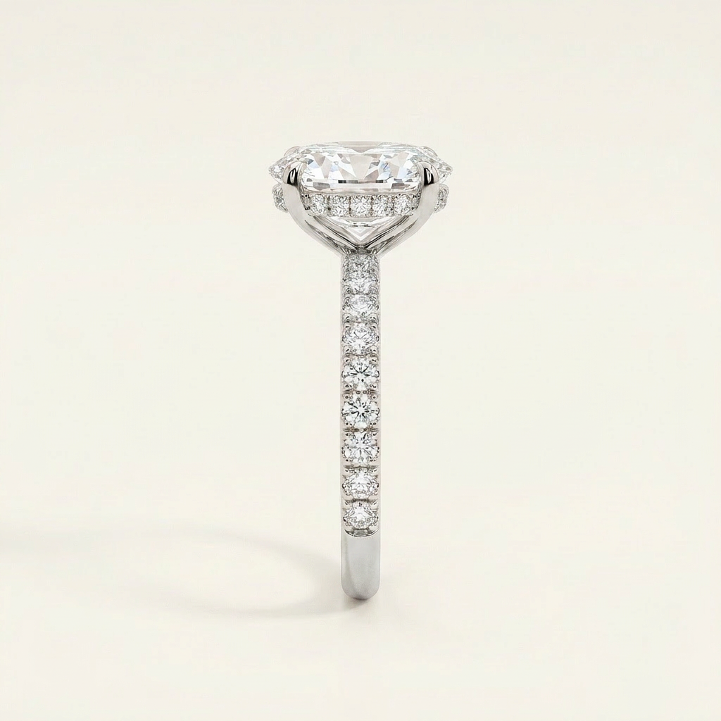 Moissanite 2.05 CT Oval Cut Diamond Solitaire Ring (V-Artdeco)