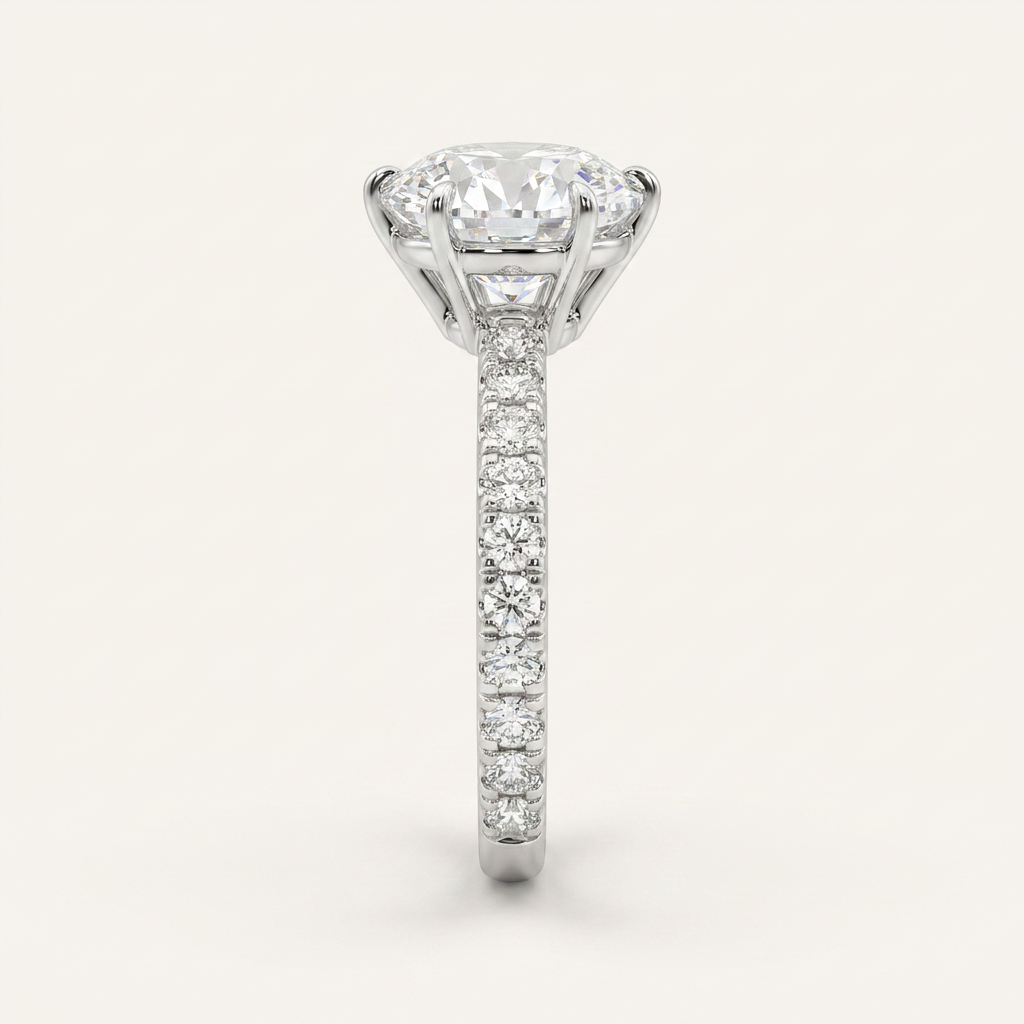 Moissanite 2.20 CT Round Cut Diamond Solitaire Ring