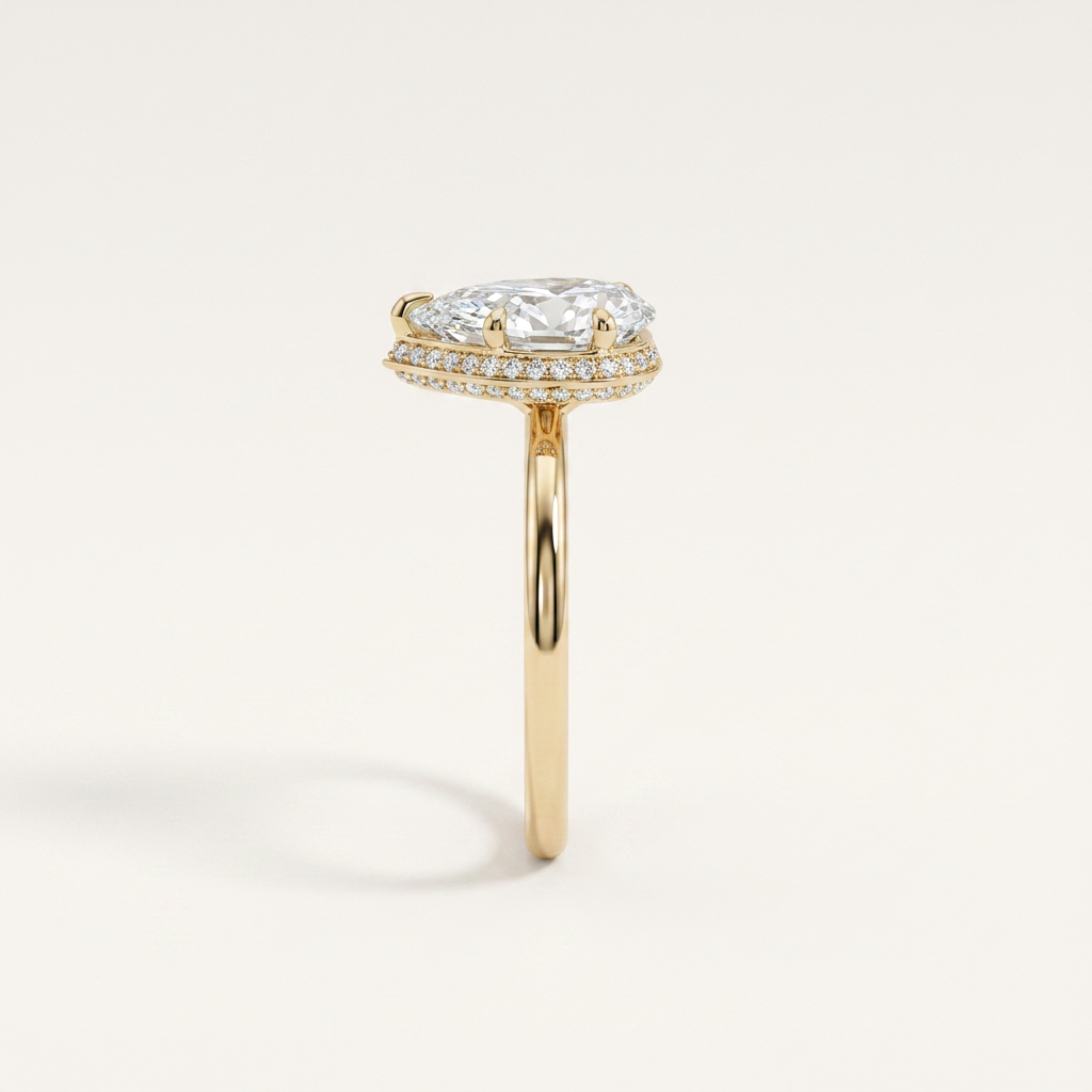 Moissanite 3.91 CT Pear Cut Diamond Solitaire Ring