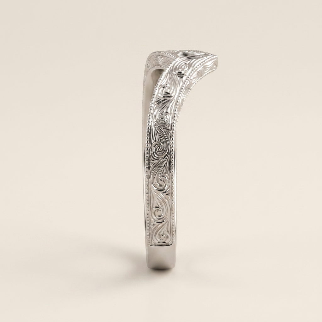 Minimalist V-Shape Plain Wedding Band