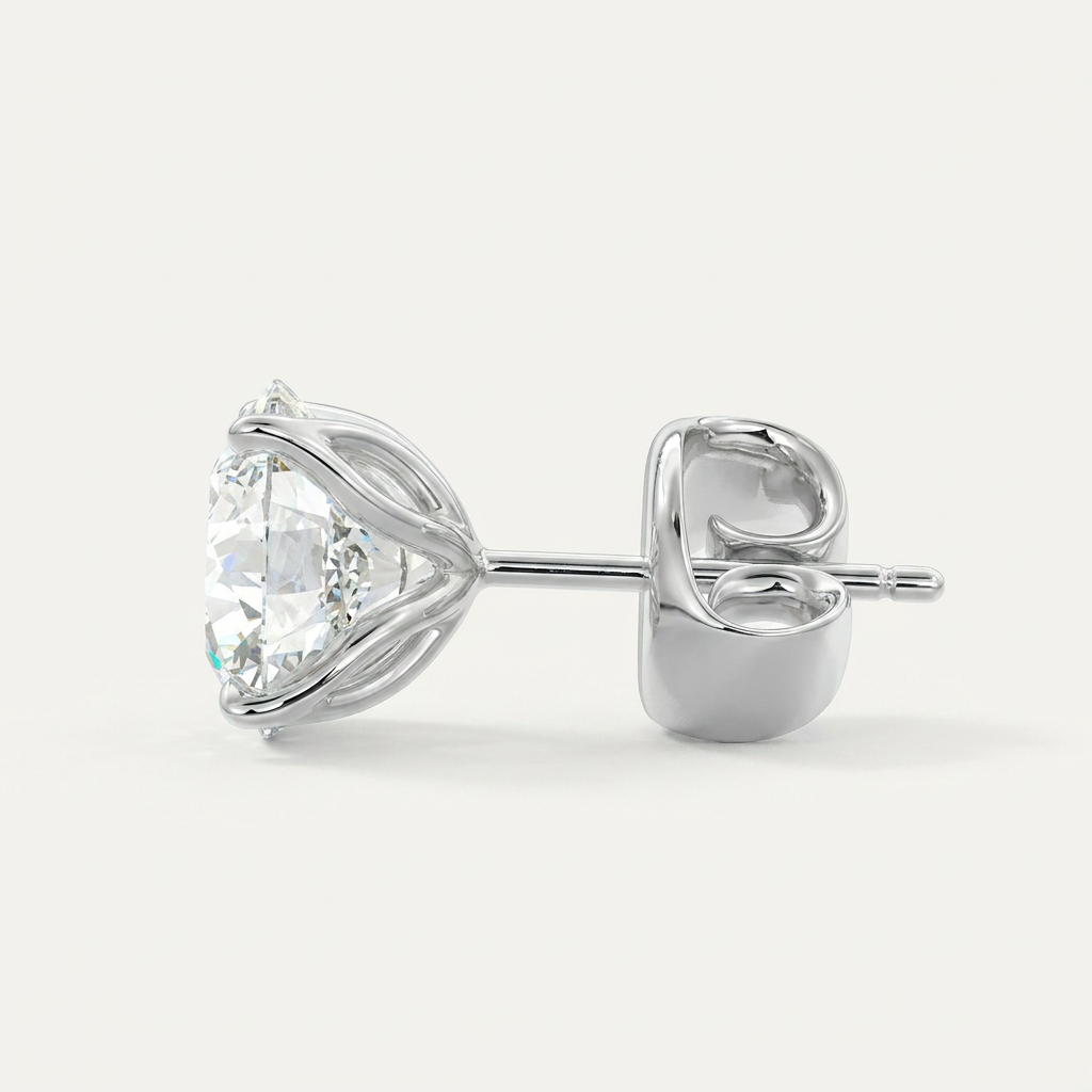 Moissanite 1.00 CT Round Cut Diamond Stud Earrings (V1)
