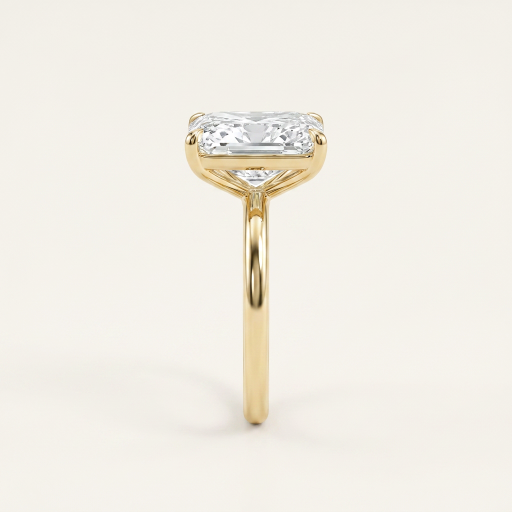 Moissanite 3.00 CT Radiant Cut Diamond Hidden Halo Solitaire Ring