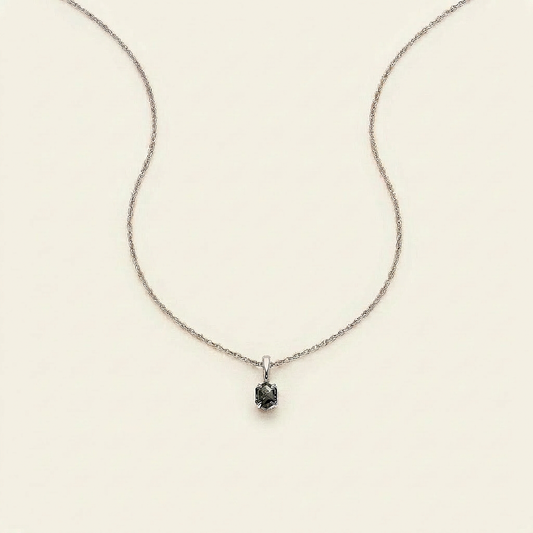 0.70 CT Hexagon Cut Salt and Pepper Diamond Necklace